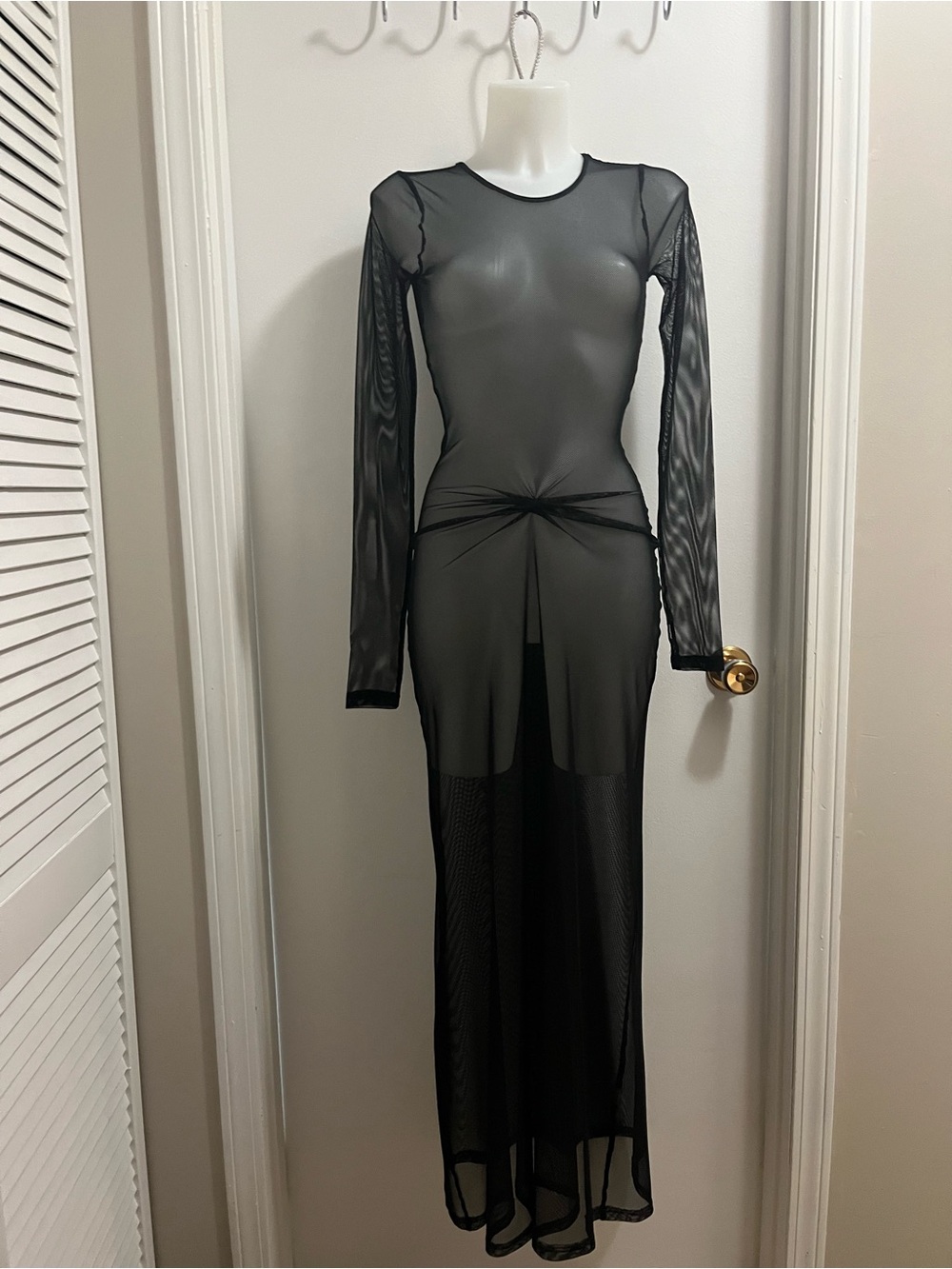 Stretchy Black Mesh Dress